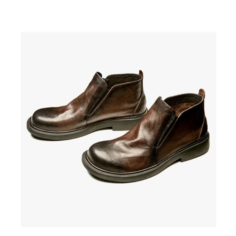 Brounvanm Ankle Boots Men Black/Chocolate/Coffee/Gray-11