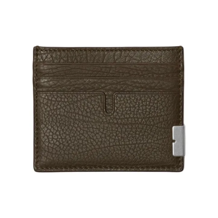 Burberry Calfskin Card Holder Men's Army Green-0