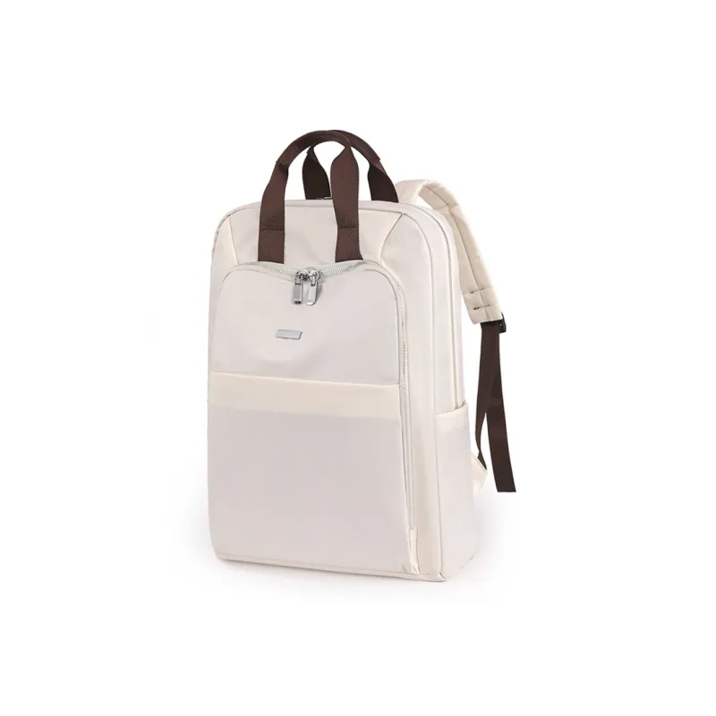 Duoluplo Doron Paul Fabric Backpack Regular Unisex White Black Brown-1