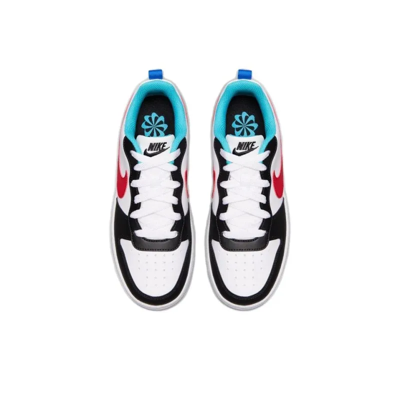 Nike Court Borough Cushioning, Wear Resistant Low Top Kids' Skateboarding Shoes Black Red Blue Unisex-3