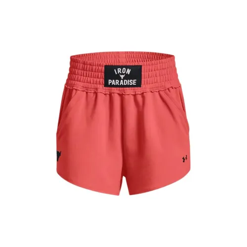 Under Armour Project Rock Terry Casual Shorts Women's Pink