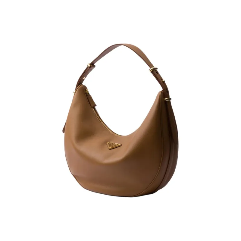 PRADA Leather Handbag, Shoulder Bag Tubas Women's Caramel-1