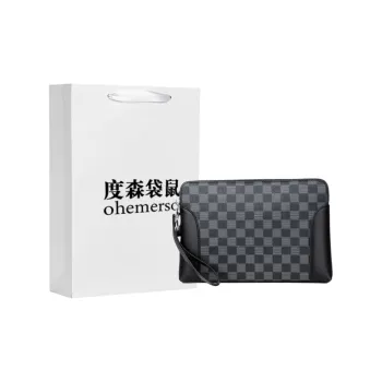 Dusen Kangaroo PVC Clutch Bag Regular Unisex Black/Brown