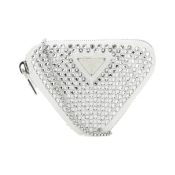 PRADA Glass With Fabric Wallet Women's White
