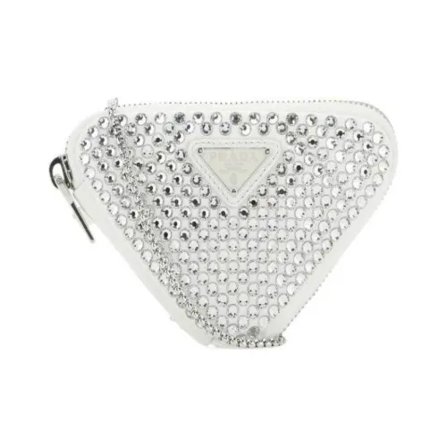 PRADA Glass With Fabric Wallet Women's White