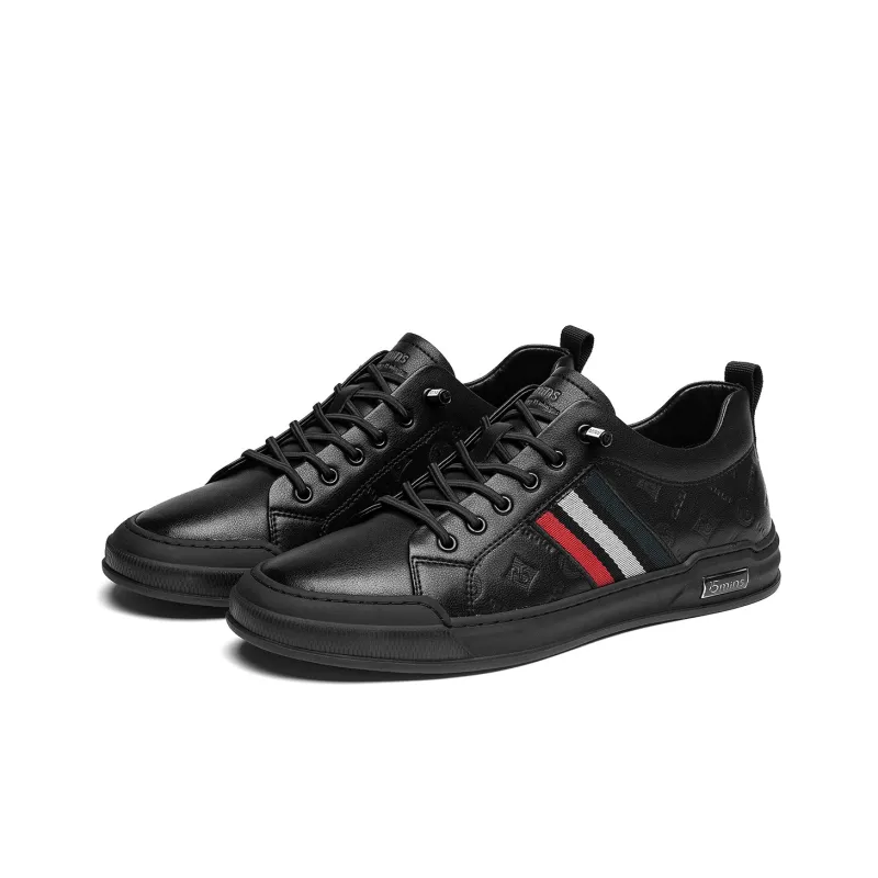 15 MINS Skateboard Shoes Men Low Top Black-5