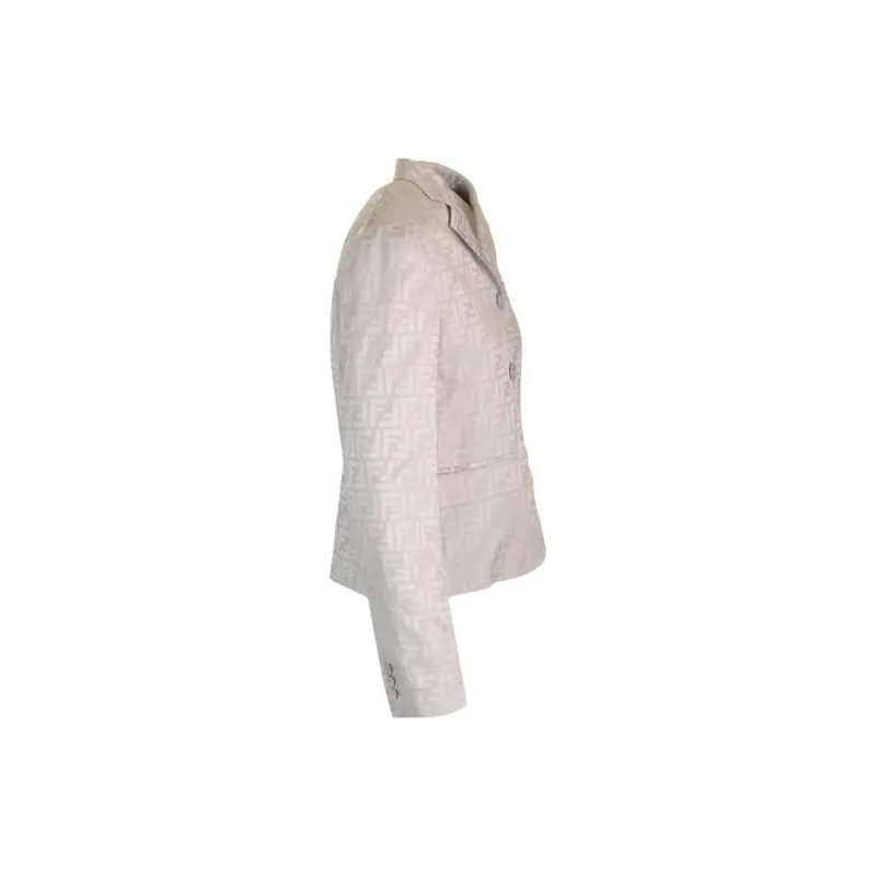 FENDI Single Breasted Ff Jacquard Satin Jacket-2