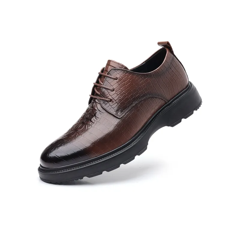 GZZ Dress Shoes Men Low Top Black/Brown-9