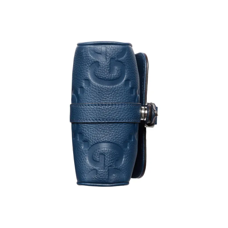 GUCCI Leather Messenger Bag, Shoulder Bag, Crossbody Bag Trumpets Men's Blue-3