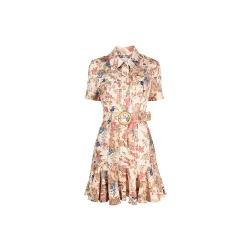 Zimmermann Short-Sleeved Dresses Women's Light Beige