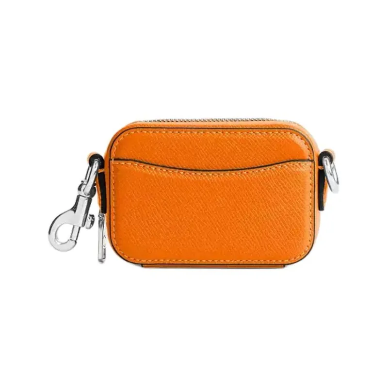 COACH Cross Grain Leather Camera Bag, Shoulder Bag, Crossbody Bag Mini Men's Orange-1