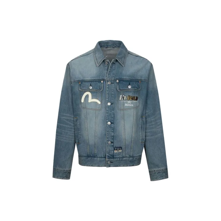 EVISU Hanafuda Daruma Daicock EMB Denim Jacket-1