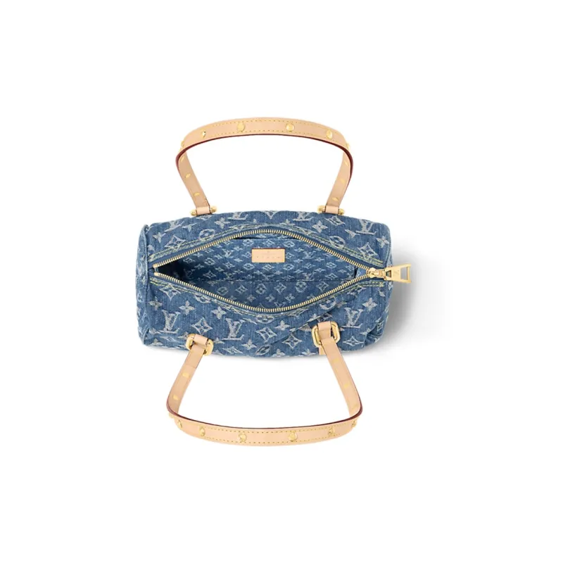 LOUIS VUITTON Papillon Bag Monogram Denim Blue-3