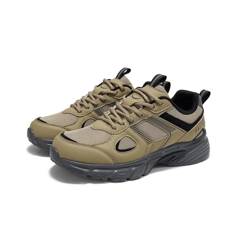 Feiyue Anti Slip Wear Resistant Low Top Chunky Sneakers Women's Yellow Black-1