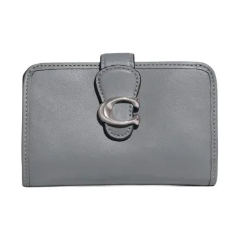 COACH Tabby Leather Coin Purses Wallets Mini Women's Gray Blue