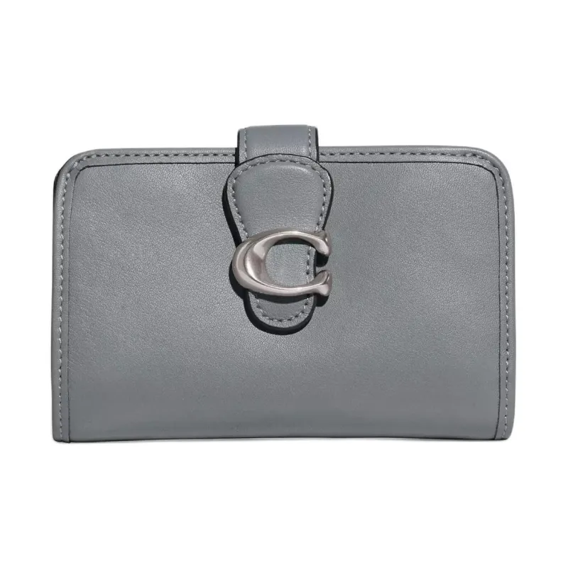 COACH Tabby Leather Coin Purses Wallets Mini Women's Gray Blue-0