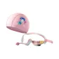 Pink Green Two-Piece Set[Swim Goggles+Swimming Cap]