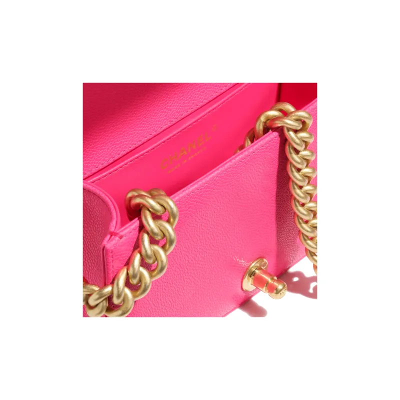 CHANEL Leboy Caviar Calfskin Flap Bag, Shoulder Bag, Crossbody Bag Trumpets Women's Peach Pink-3