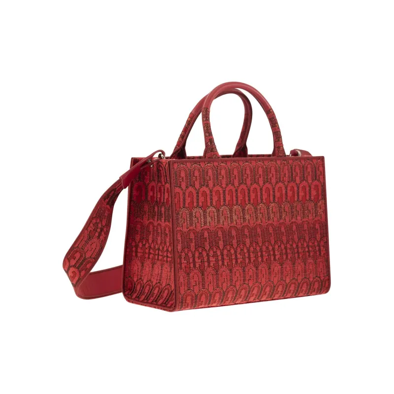 Furla Opportunity Polyester Tote Bag, Shopping Bag, Shoulder Bag, Crossbody Bag, Handbag Trumpets Women's Red-1