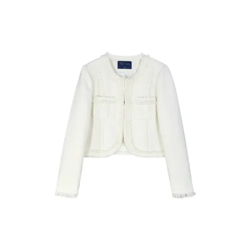 3COLOUR Cropped Coats Women's Milk White