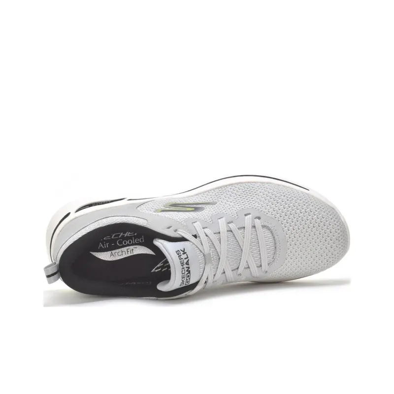 Skechers Go Walk Arch Fit Cushioning Wear Resistant Low Top Casual Shoes Men's Gray White-2