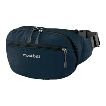 MONTBELL Nylon Crossbody Fanny Pack Large Size Unisex Marine Blue