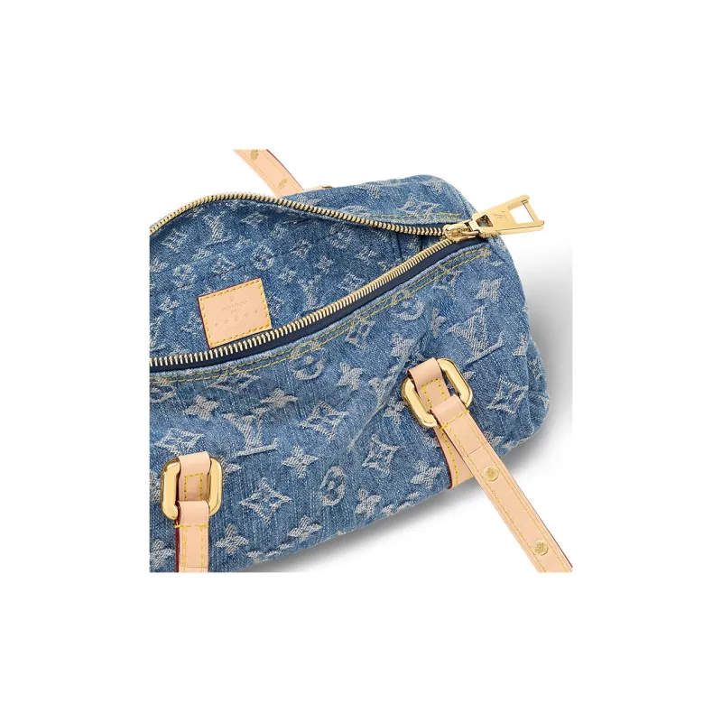 LOUIS VUITTON Papillon Bag Monogram Denim Blue-4