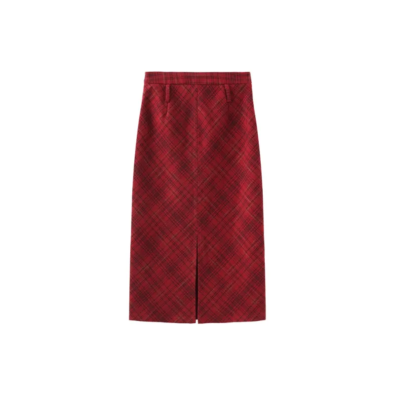 A11·N22 Casual Long Skirts Women's Red-1
