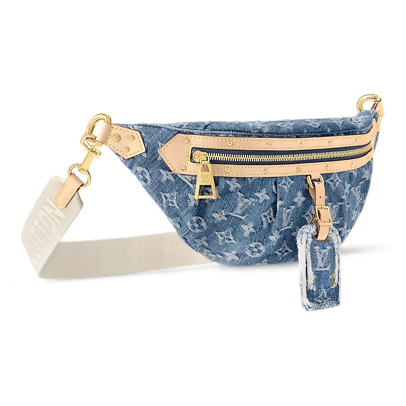 LOUIS VUITTON High Rise Bumbag Monogram Denim Blue-1