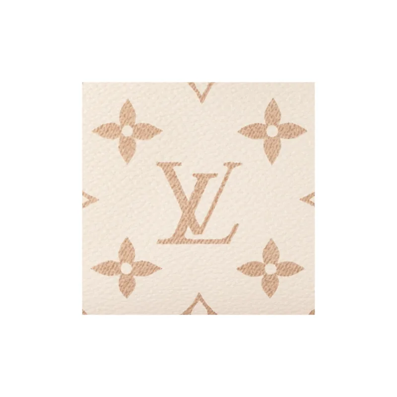 LOUIS VUITTON SIDE TRUNK Canvas With Leather Handbag Medium Size Women's Beige-5