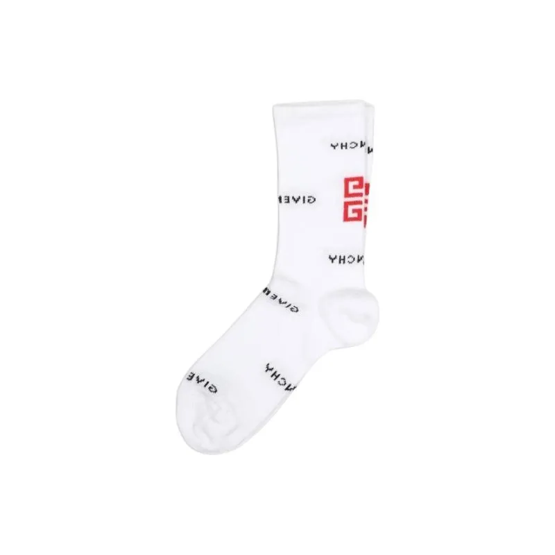 GIVENCHY Knee-High Socks Unisex 1 Pack White-0