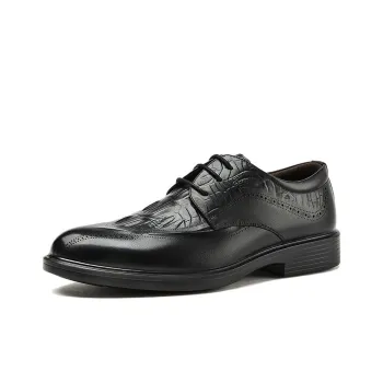 AOKANG Dress Shoes Men Low Top Black/Brown