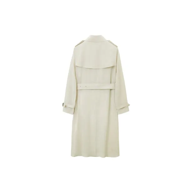 OVV Trench Coats Women's Khaki Solid Color 02-1
