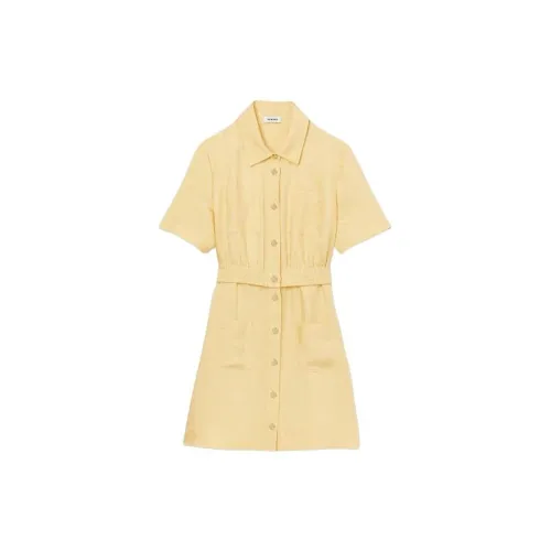 Sandro Short-Sleeved Dresses Women's Yellow