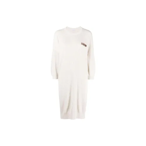 Brunello Cucinelli Long-Sleeved Dresses Women's White