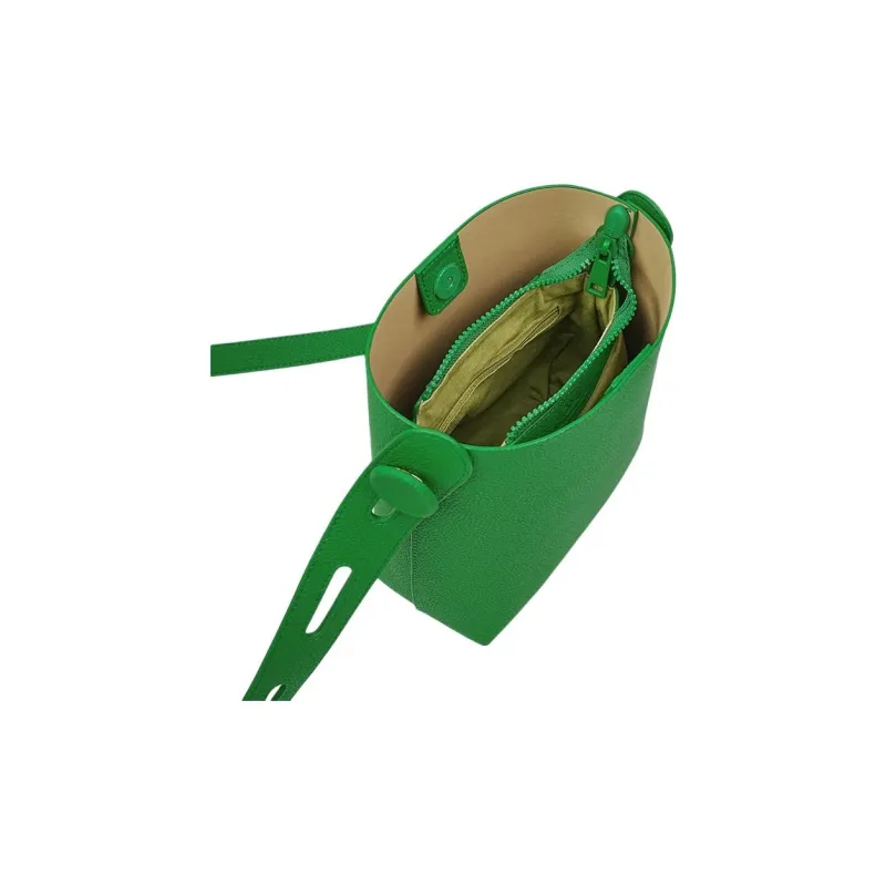 OMI PU Bucket Bags Crossbody Bag, Shoulder Bag Small Size Women's Ireland Green-5