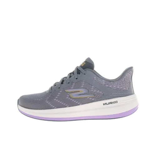 Skechers Go Run Princess Cushioning, Wear Resistant Mid Top Running Shoes Women's Gray Purple