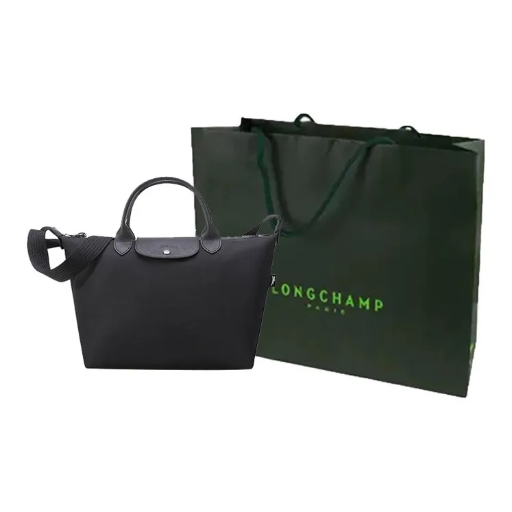 LONGCHAMP Le Pliage Energy Nylon/Canvas Dumpling Bag, Crossbody Handbag Medium Size Women's Black-6