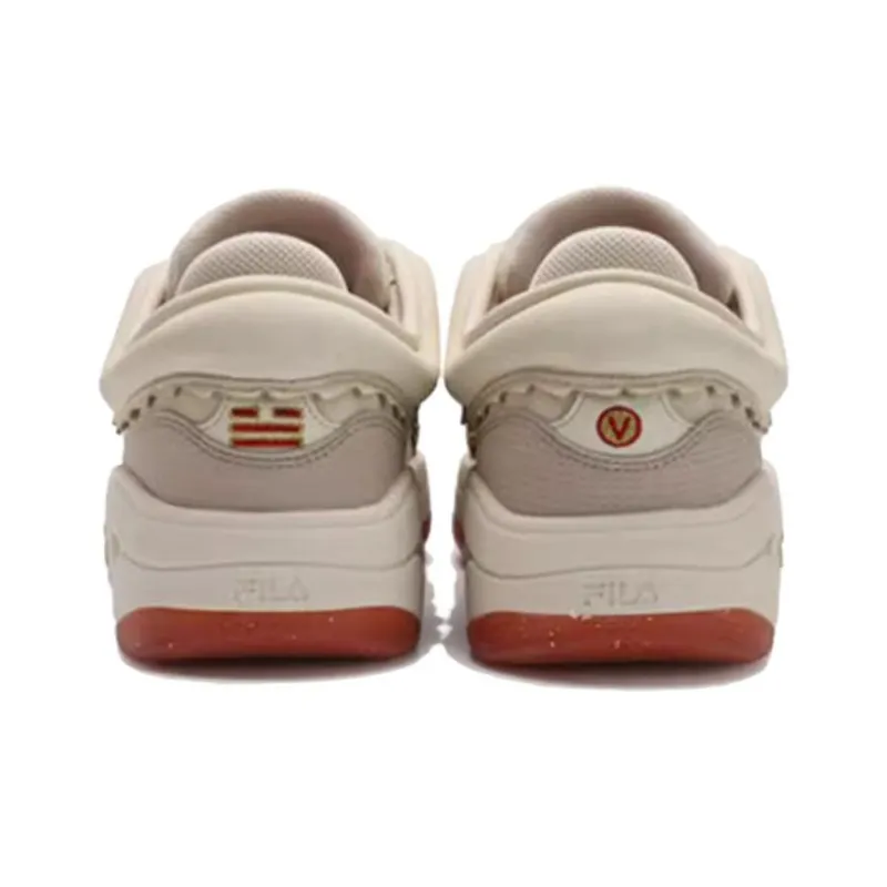 FILA MIX 2 Abrasion Resistant Low Top Skateboard Shoes Men's Beige Red-2