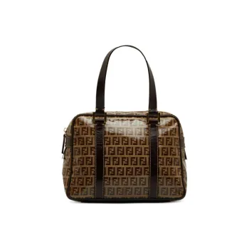 FENDI Canvas With Calfskin One Shoulder Handbags Women's Beige & Brown