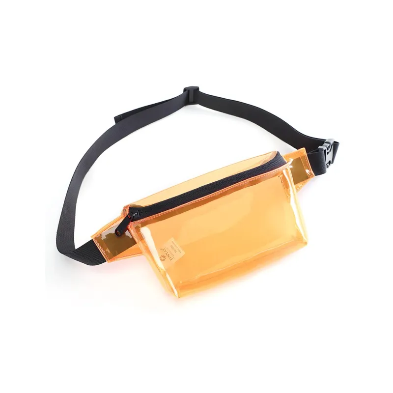 TINYAT PU Crossbody Bag Small Size Unisex Orange/Transparent/Transparent Black/Matte Black-1