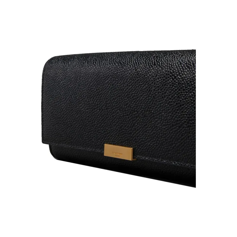 THOM BROWNE Logo Plaque Foldover Top Clutch Bag-3
