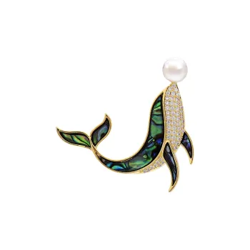 ROYALSASA Faux Crystal, Copper, Faux Pearl Brooches Women's