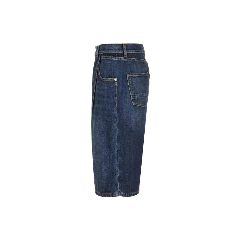 Alexander McQueen Knee Length Denim Shorts-2