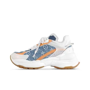 LOUIS VUITTON Run 55 Low Top Casual Shoes Women's Blue