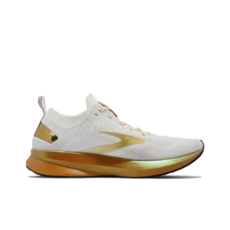 Brooks Levitate 4 Cushioning Wear-Resistant Low-Top Running Shoes Women's White Gold-1