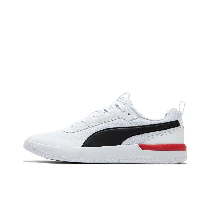 PUMA Softride Archer Wear Resistant Low Top Skateboard Shoes Unisex White Black Red-0