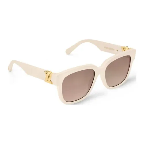 LOUIS VUITTON Acetate Square Sunglasses Women's Beige