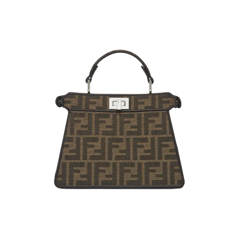 FENDI Pokémon X FRGMT Fujio Collaboration Peekaboo ISeeU Cow Leather Tote Bag Shopping Bag Handbag Women's Brown-2