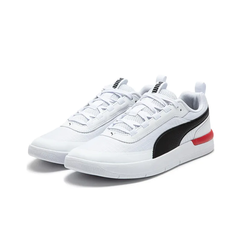 PUMA Softride Archer Wear Resistant Low Top Skateboard Shoes Unisex White Black Red-1